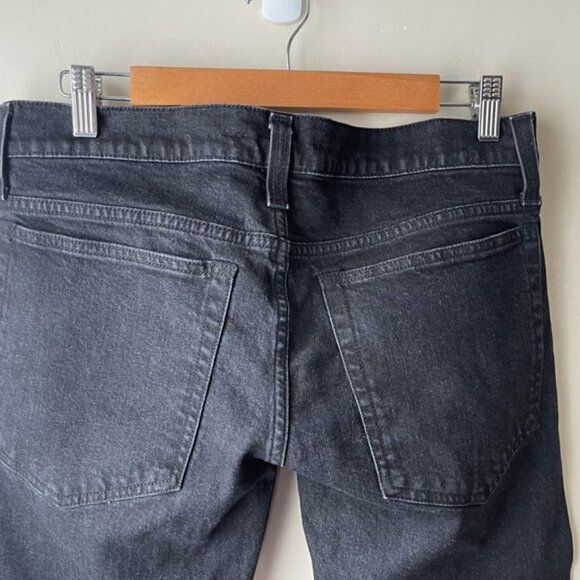 Helmet Lang black UNISEX mid rise button fly raw hem straight leg jeans M/32W/29 - Picture 4 of 11